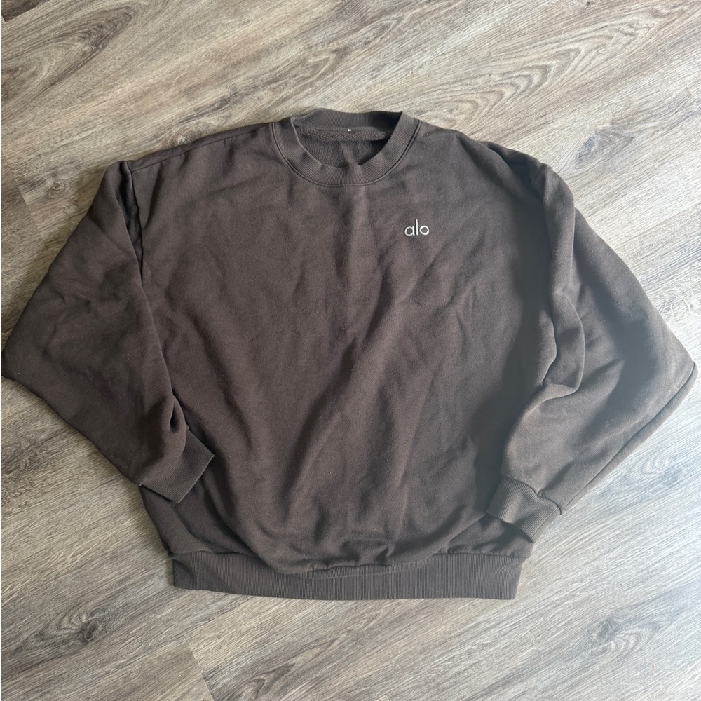 ALO Yoga accolade brown Crewneck Sweatshirt